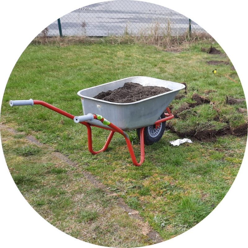 Skizze eines grünen Klassenzimmers